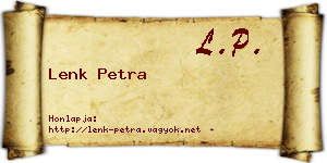 Lenk Petra névjegykártya