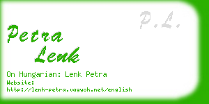 petra lenk business card